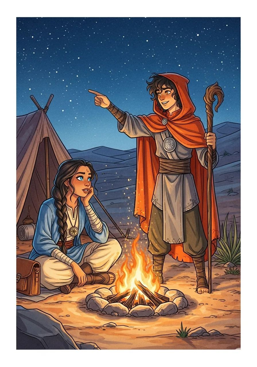 Página del libro de cuento con una imagen