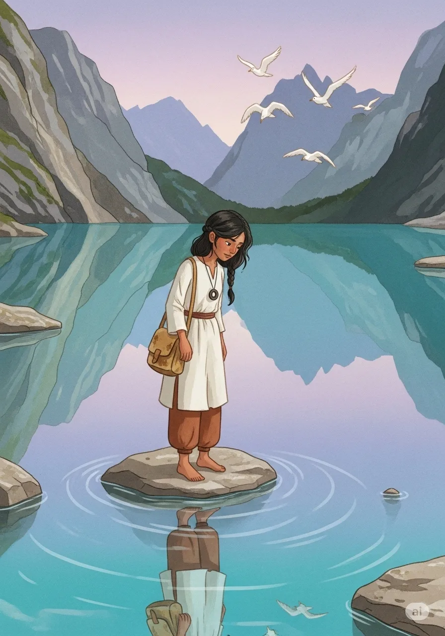 Página del libro de cuento con una imagen