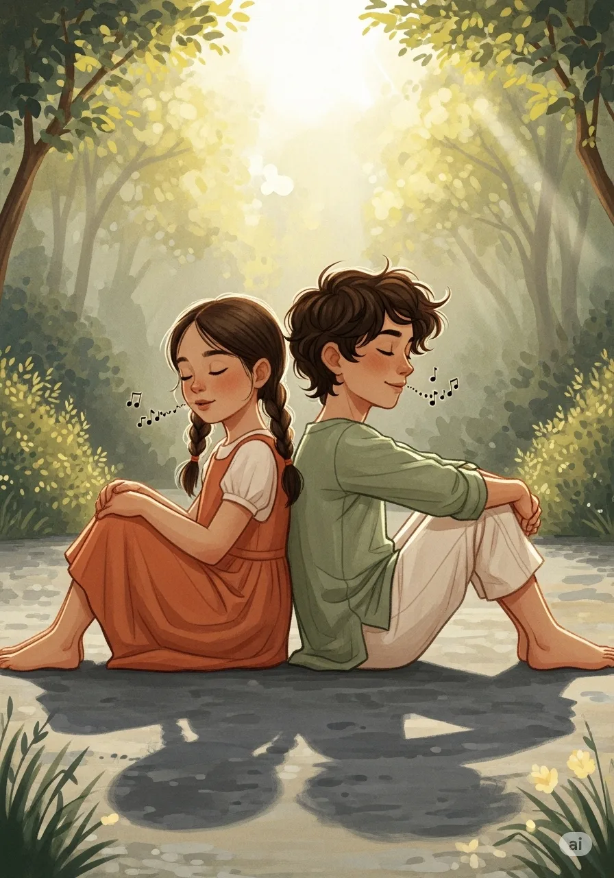 Página del libro de cuento con una imagen