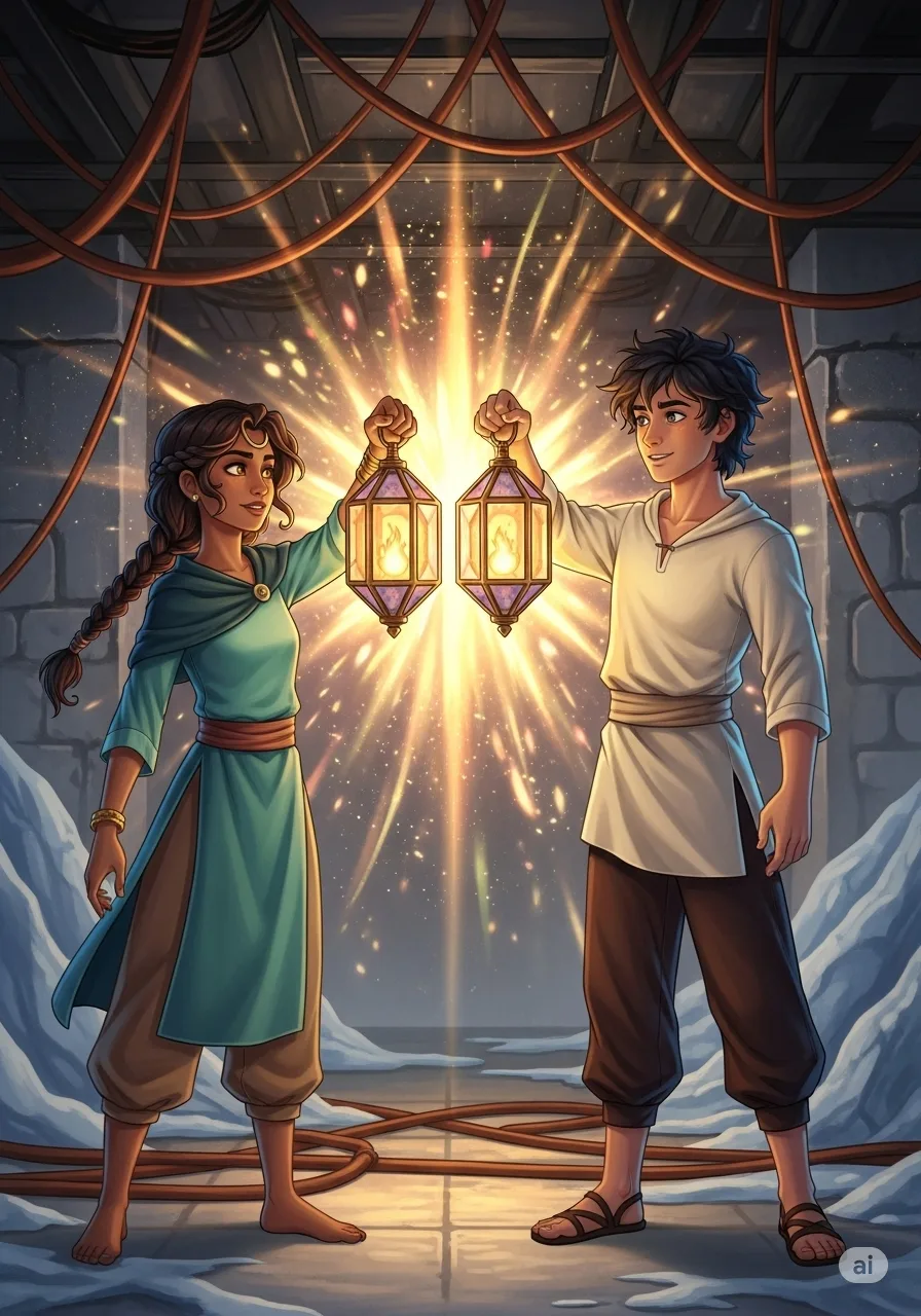 Página del libro de cuento con una imagen