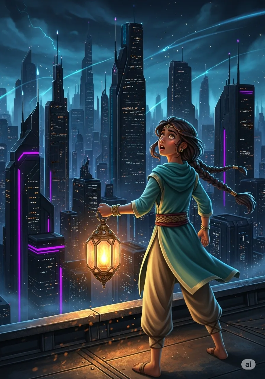 Página del libro de cuento con una imagen